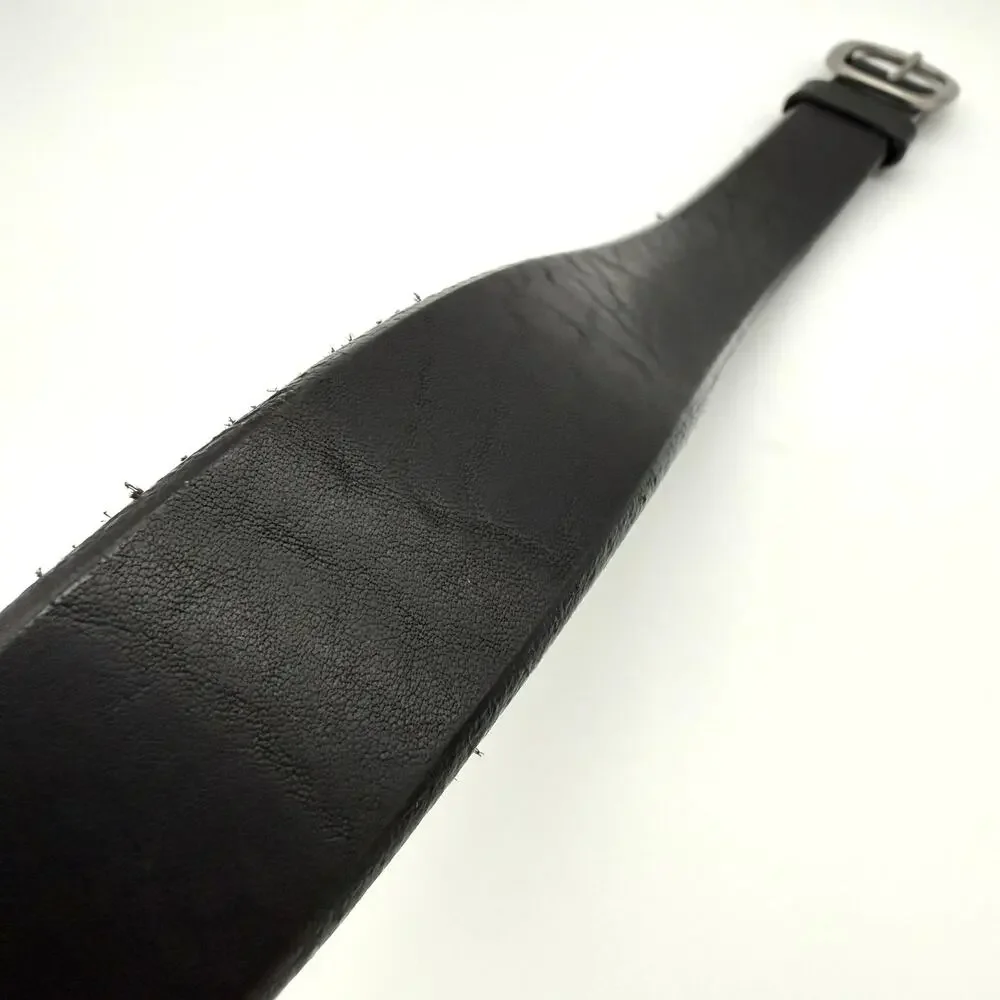 Duluth Trading Co Leather Belt Black Solid Brass Buckle Made in USA Workwear